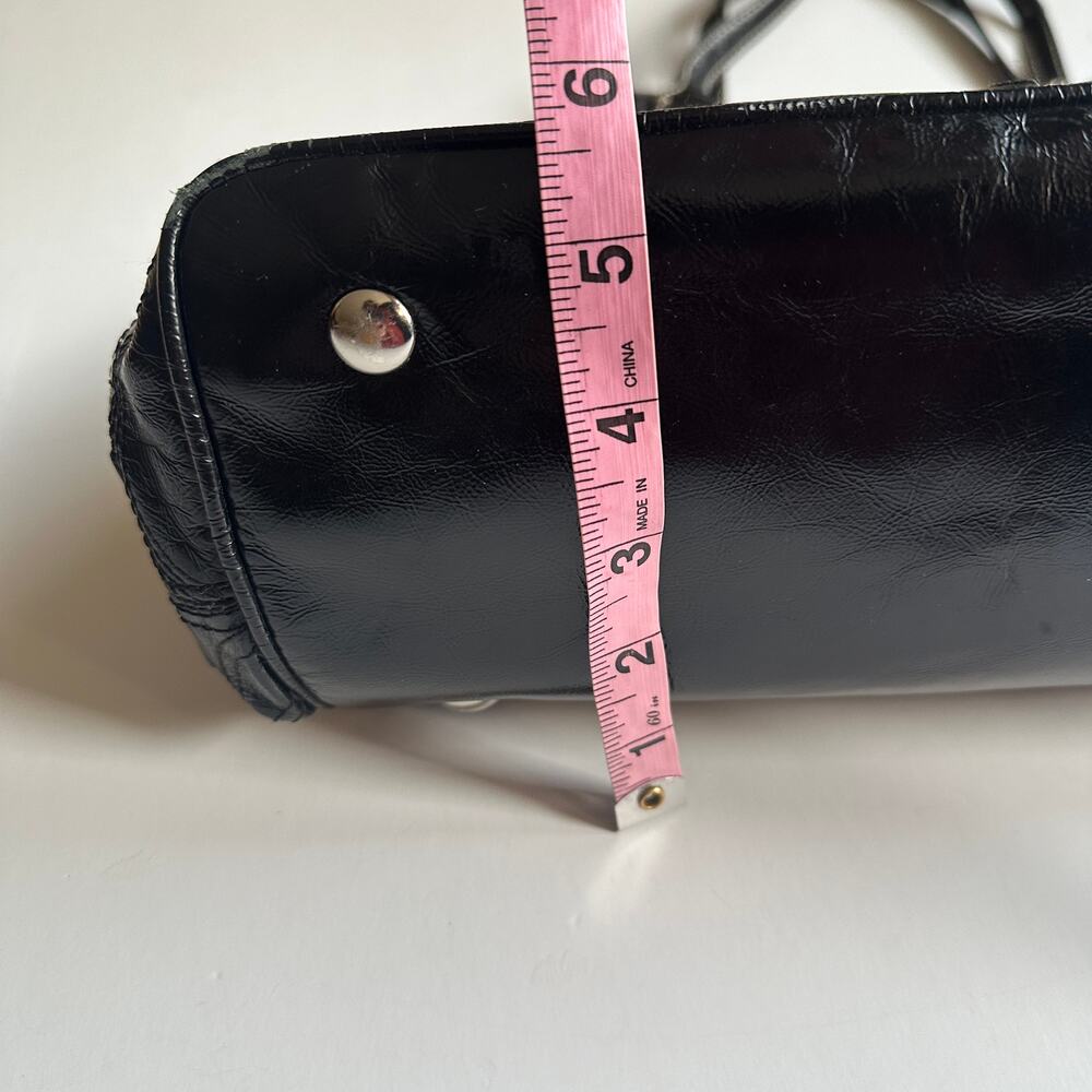 Coach Kisslock Carryall Bag Black Patent Leather Vintage Shoulder Purse F15658 - Picture 11 of 12